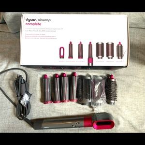 New Dyson Airwrap Complete Hair Dryer Styler with Storage Case, Nickel/Fuschia